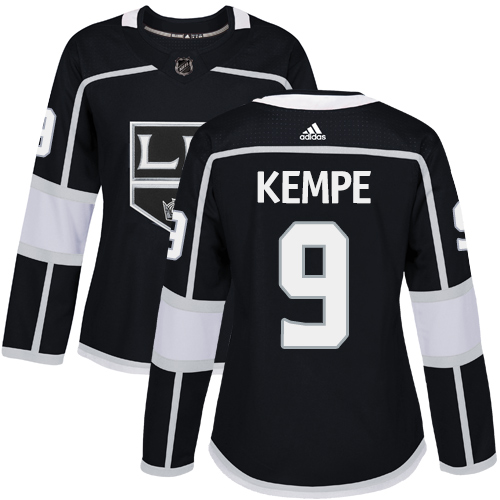 Adidas Los Angeles Kings 9 Adrian Kempe Black Home Authentic Women Stitched NHL Jersey